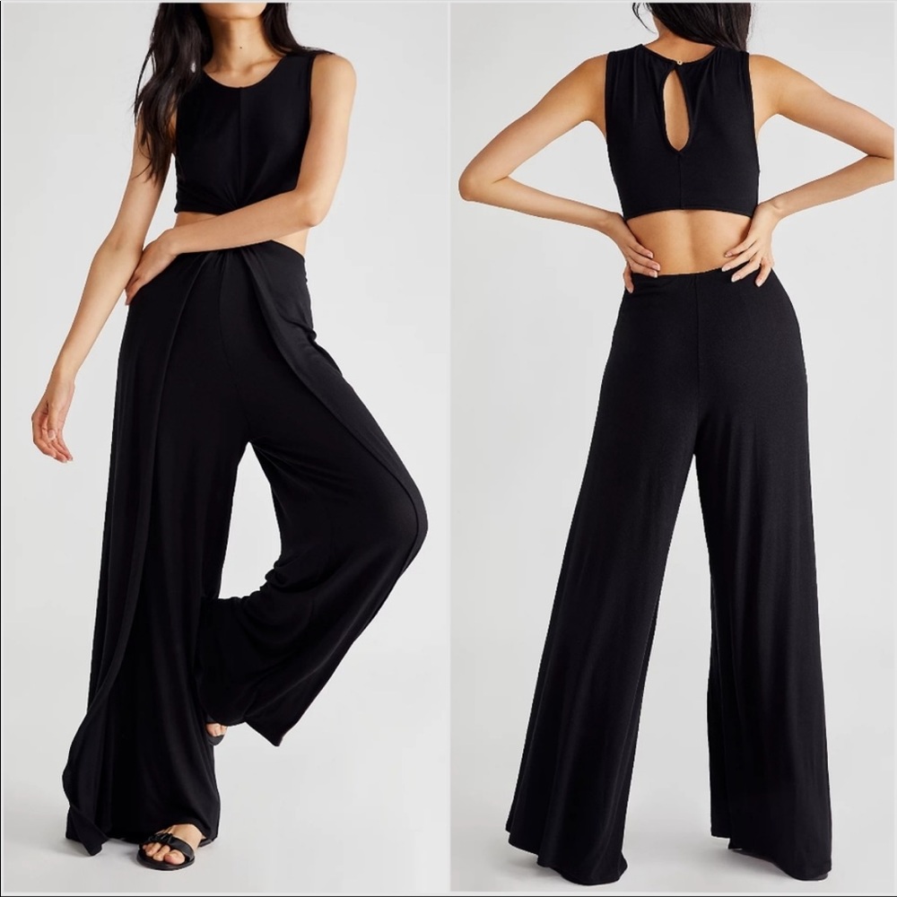 NWT FP Beach Black Tamarama Maxi Knot Front Jumpsuit M